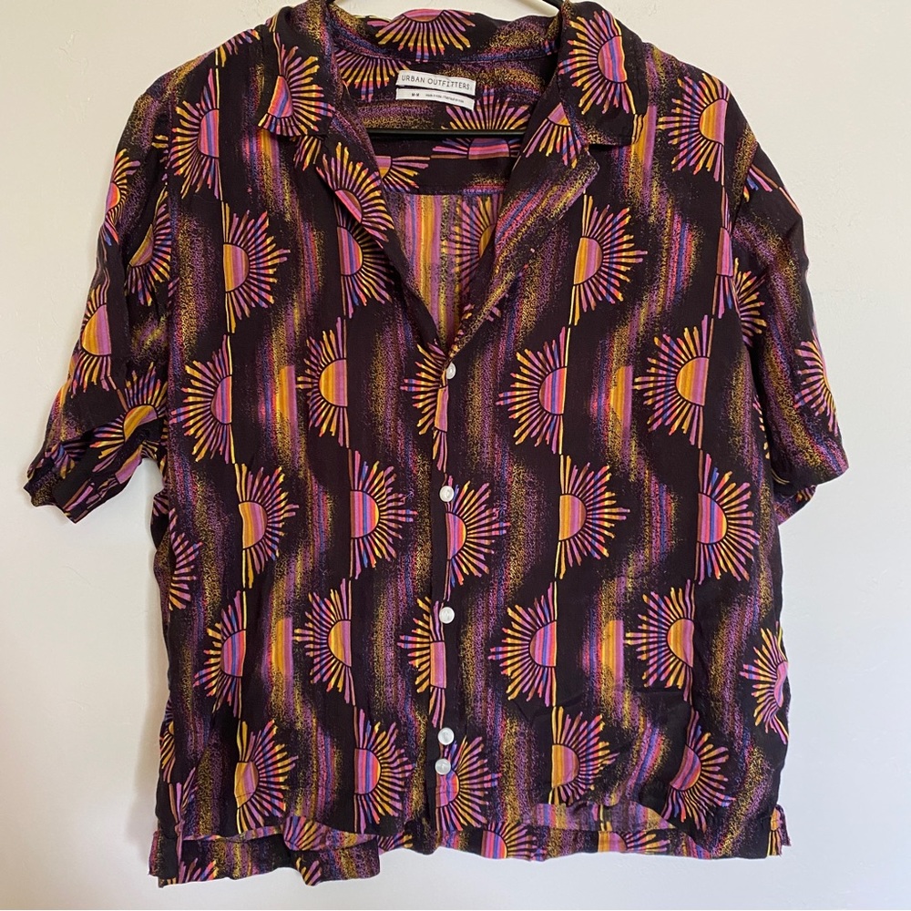 Urban Outfitters Pink and Orange Sunset Button Up Shirt ASO Taissa Turner